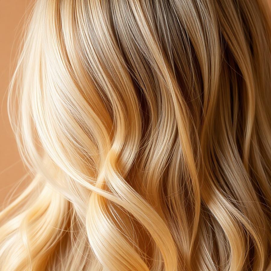 Blonde kleuring met glanzende reflecties